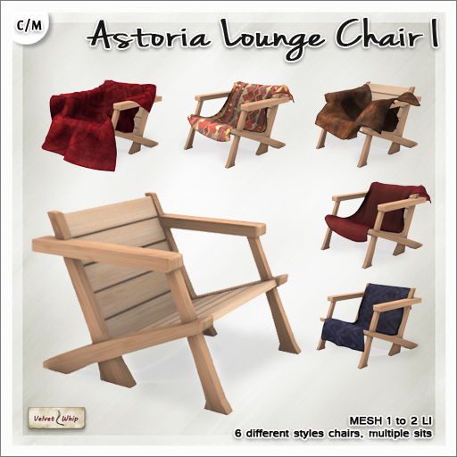 Second Life Marketplace [V/W] Astoria Lounge Chair I Wooden chair